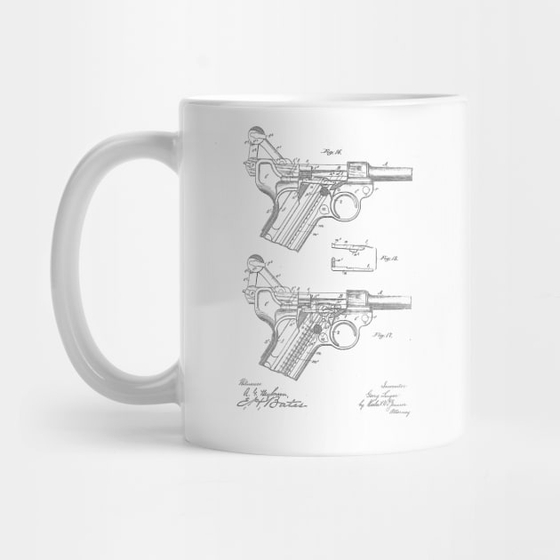 Gun Design Vintage Patent Hand Drawing by TheYoungDesigns